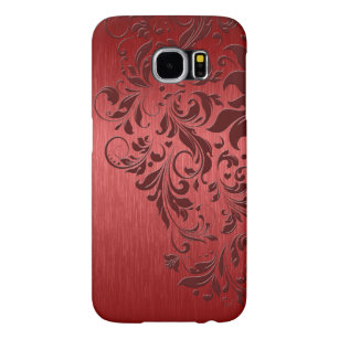 Metallic Red Background With Dark Red Lace