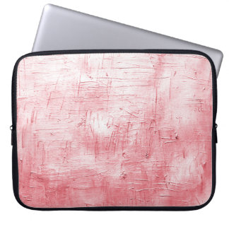 Metallic Red Canvas: Brushstroke Elegance. Laptop Sleeve