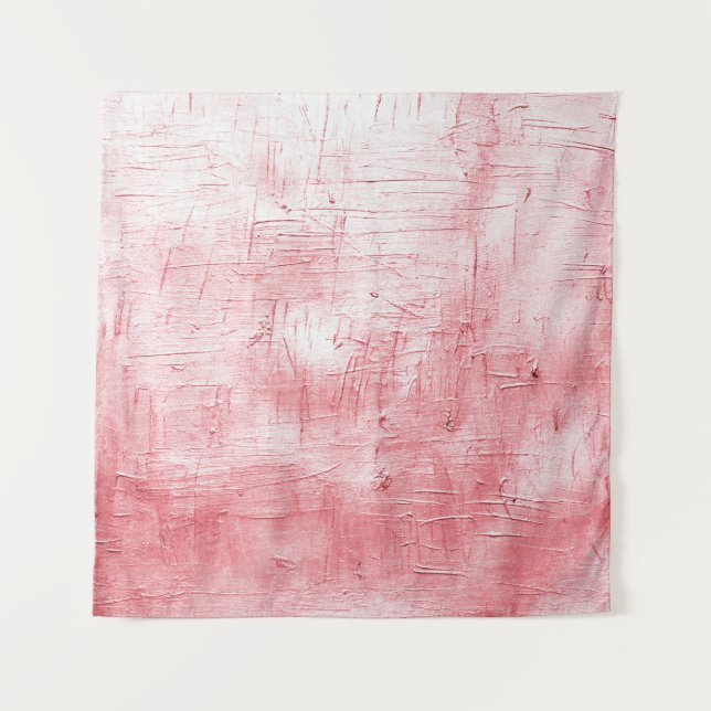 Metallic Red Canvas: Brushstroke Elegance. Tapestry (Front)