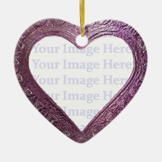 Metallic Red  Heart Frame Ceramic Tree Decoration