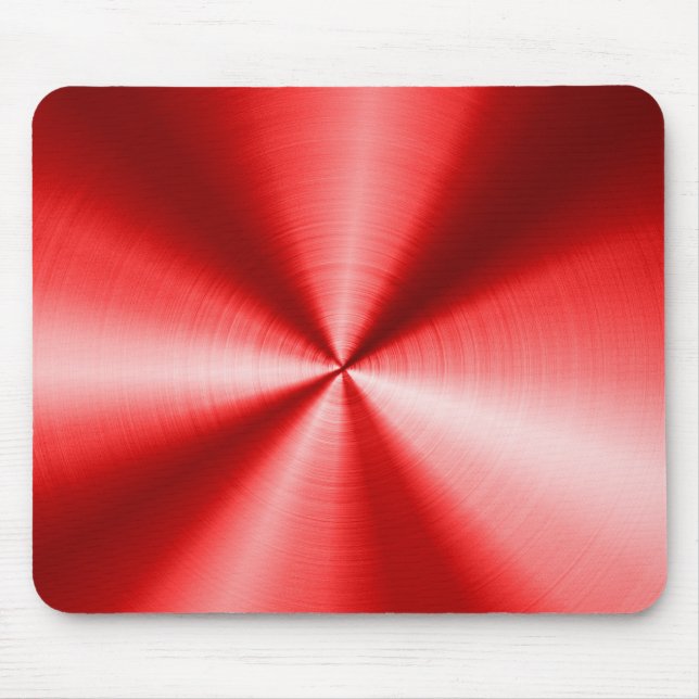 Metallic Red Stainless Steel Look Pattern Mouse Mat (Front)