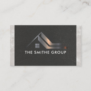 Metallic Residential Property   Real Estate Business Card