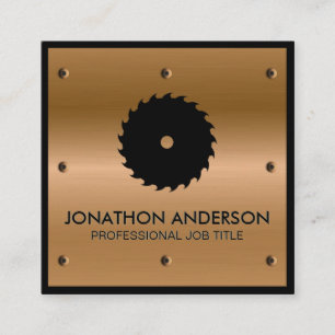 Metallic Rivet   Industrial Saw Square Business Card