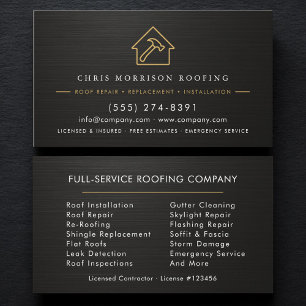 Metallic Roofing Roofer Professional Services Business Card