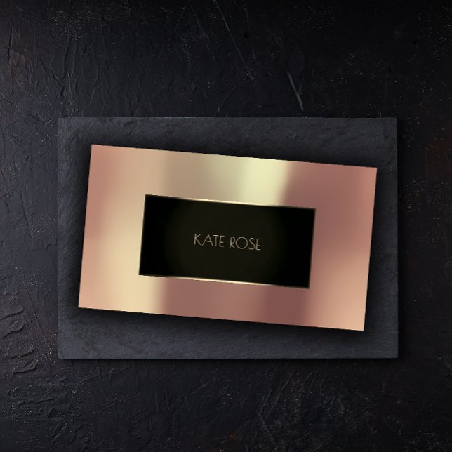 Metallic Rose Gold Black Champaign Frame Vip Business Card (Metallic Rose Gold Black Champaign Frame Vip Business Card)
