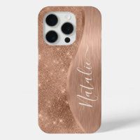 Metallic Rose Gold Glitter Personalised