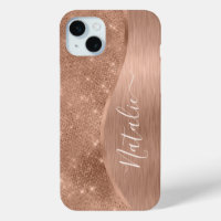 Metallic Rose Gold Glitter Personalised