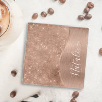 Metallic Rose Gold Glitter Personalised