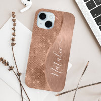 Metallic Rose Gold Glitter Personalised