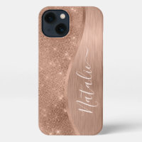Metallic Rose Gold Glitter Personalised