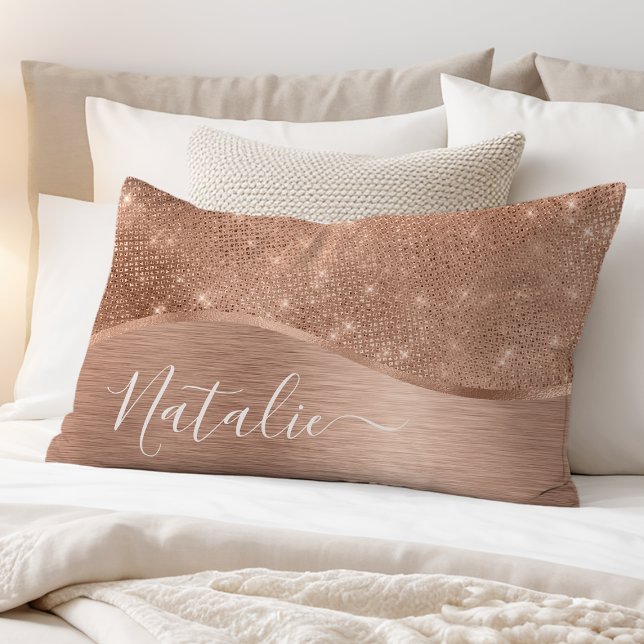 Metallic Rose Gold Glitter Personalised Pillowcase (Creator Uploaded)