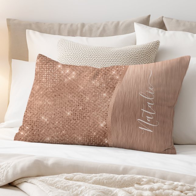 Metallic Rose Gold Glitter Personalised Pillowcase (Creator Uploaded)