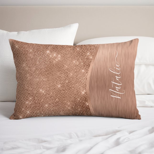Metallic Rose Gold Glitter Personalised Pillowcase (Creator Uploaded)
