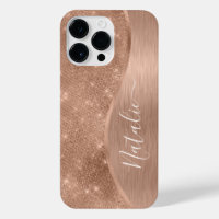 Metallic Rose Gold Glitter Personalized