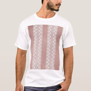 Metallic rose gold, off-white lace texture. T-Shirt