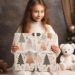 Metallic Rose Gold Pink Silver Christmas Trees Wrapping Paper Sheet<br><div class="desc">Metallic Rose Gold Pink Silver Christmas Trees</div>