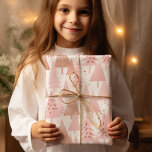 Metallic Rose Gold Pink Silver Christmas Trees Wrapping Paper Sheet<br><div class="desc">Metallic Rose Gold Pink Silver Christmas Trees</div>
