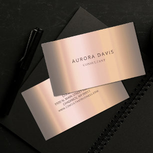 Metallic Rose Gold Shimmer Minimalist Modern Business Card