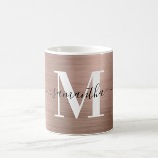 Metallic Rose Gold Signature Monogram Coffee Mug