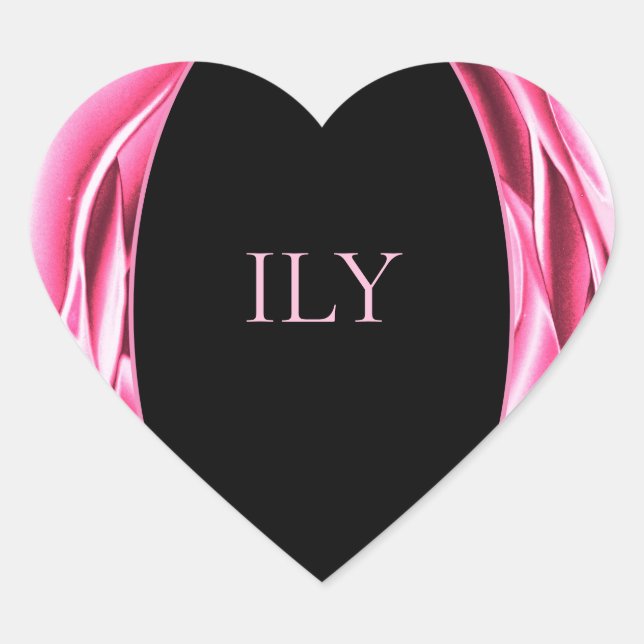 Metallic Rose Pink Heart Sticker (Front)