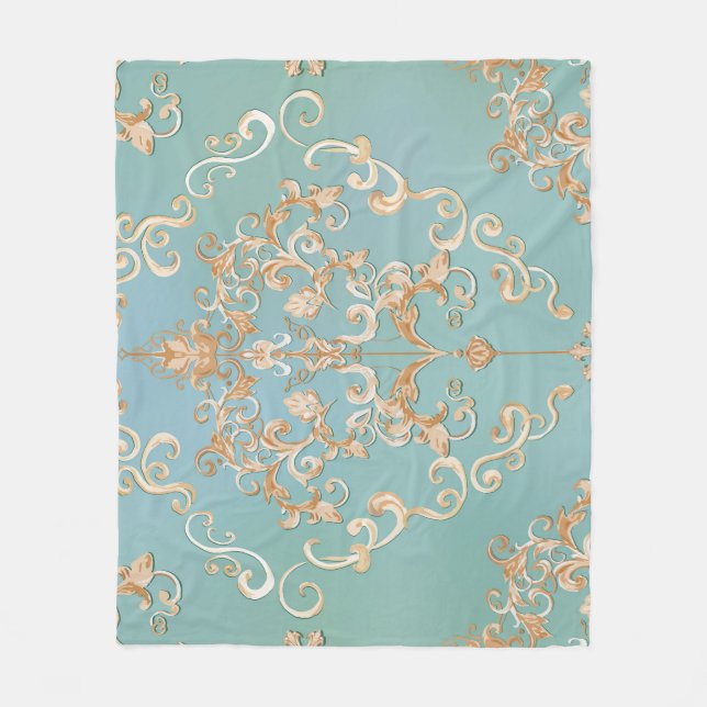 Metallic Rose Quartz: Glossy Texture Fleece Blanket (Front)