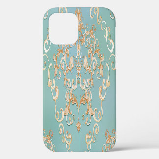 Metallic Rose Quartz: Glossy Texture iPhone 12 Case
