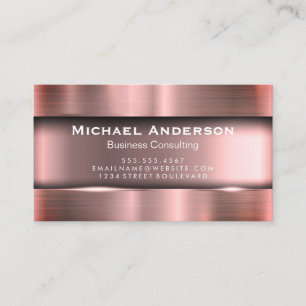 Metallic Rose Red Business Card