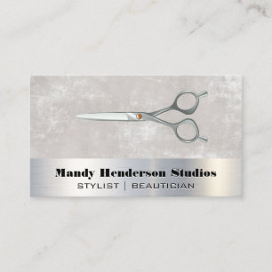 Metallic Scissors   Metal and Texture Business Card