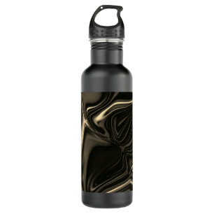 Metallic sepia undulations over dark background 710 ml water bottle