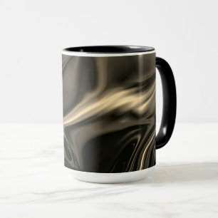 Metallic sepia undulations over dark background mug