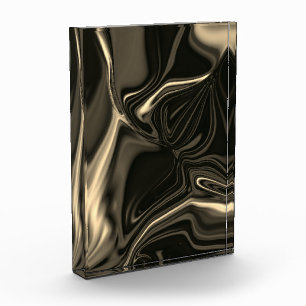Metallic sepia undulations over dark background photo block