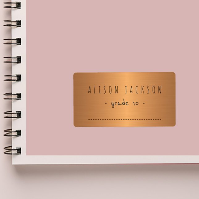 Metallic shinny gradient copper notebooks label (Creator Uploaded)