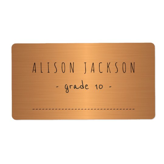 Metallic shinny gradient copper notebooks label shipping label