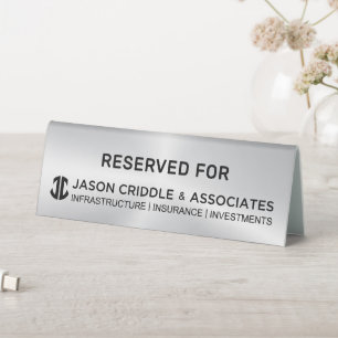 Metallic Silve Custom Logo Table Tent-Reserved For