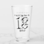 Metallic Silver 18th birthday Glass<br><div class="desc">Happy 18th birthday. 18 years. Silver metallic label.</div>
