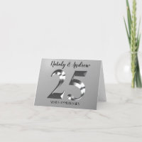 Metallic Silver 25th Wedding Anniversary