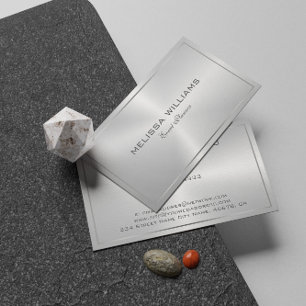 Metallic Silver Background Business Card