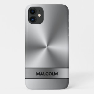 Metallic Silver Background iPhone 11 Case