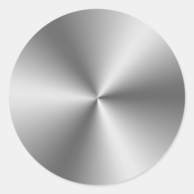 Metallic Silver Classic Round Sticker (Front)