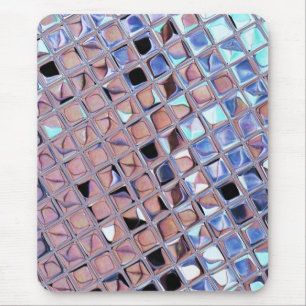 Metallic Silver Disco Ball Mirrors Faux Mouse Mat