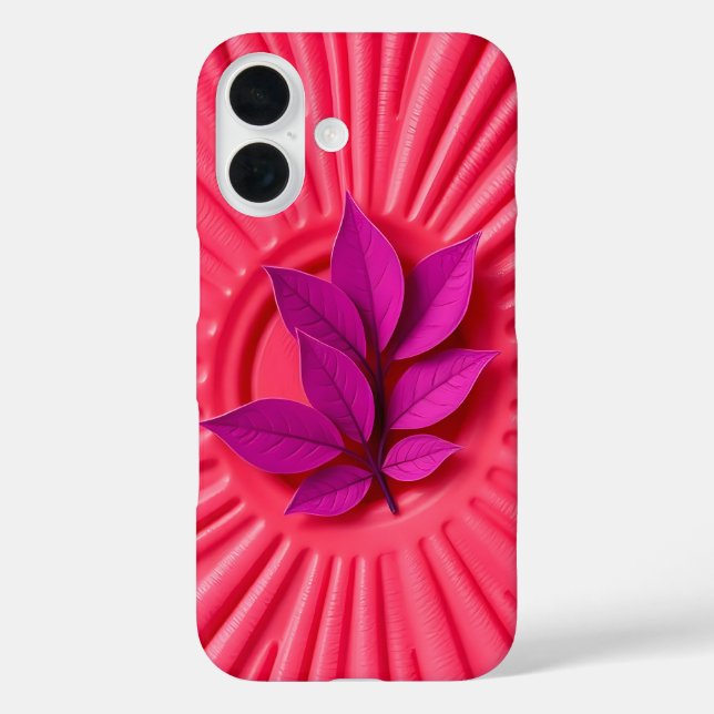 Metallic Silver Fuchsia iPhone Case (Back)