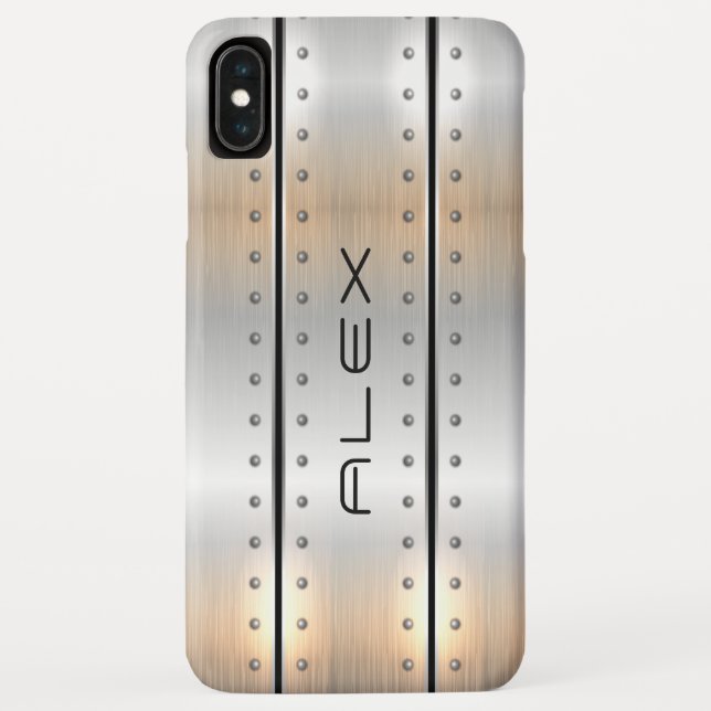 Metallic silver geometric modern design Case-Mate iPhone case (Back)