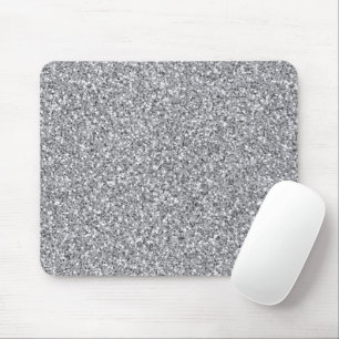 Metallic Silver Glitter Mouse Mat