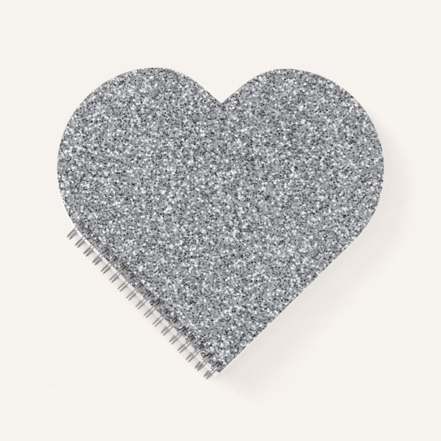Metallic Silver Glitter Notebook (Front)