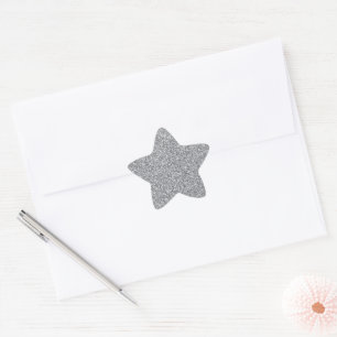Metallic Silver Glitter Star Sticker