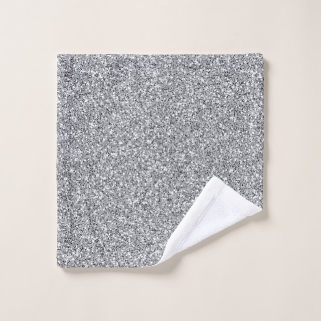 Metallic Silver Glitter Wash Cloth (Wash Cloth)