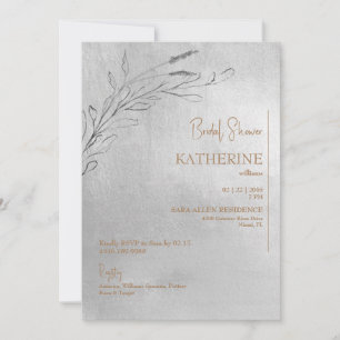 Metallic Silver & Gold Bridal Shower Invitation