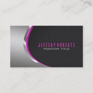Metallic Silver Grey & Black Carbon Fibre Business Card