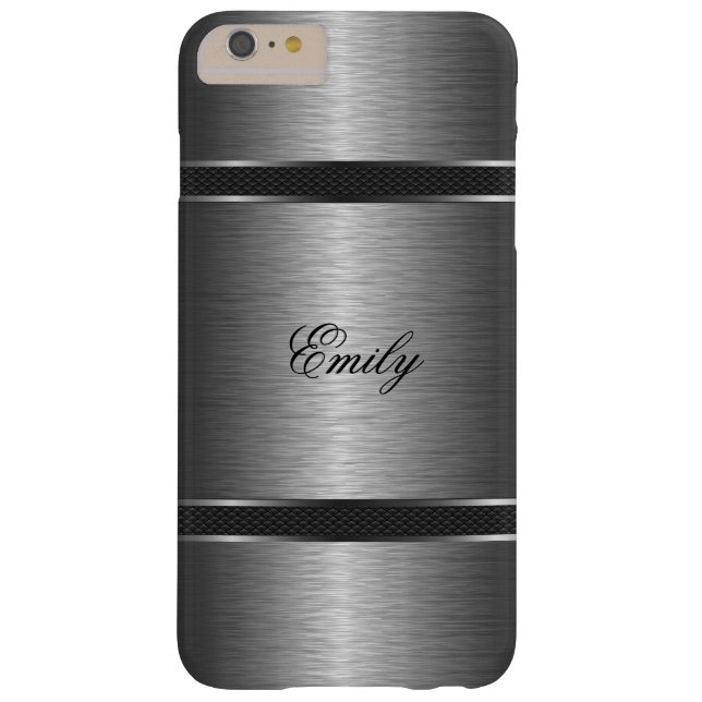 Metallic Silver Grey Brushed Aluminium Look Case-Mate iPhone Case (Back)