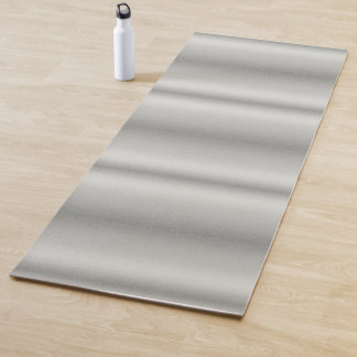 Metallic Silver Grey Brushed Aluminium  Yoga Mat